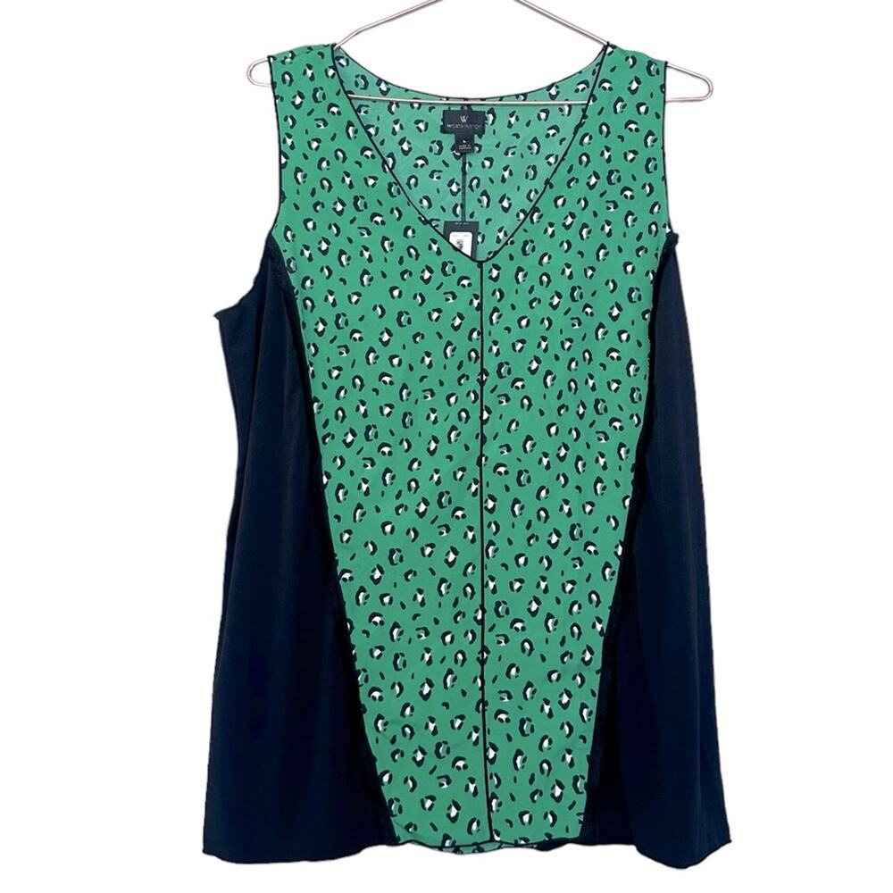 Worthington sleeveless animal print blouse size large new with tag